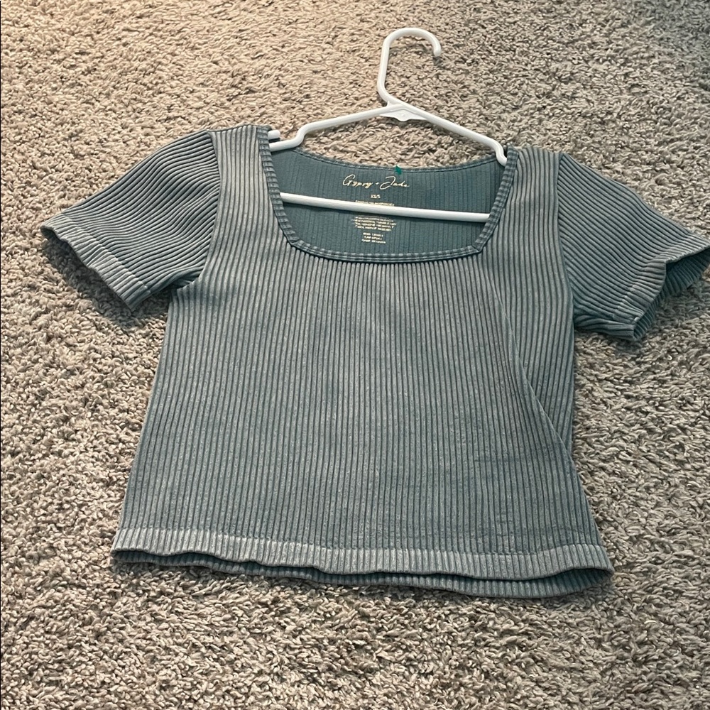 XS/S Acid wash green crop top